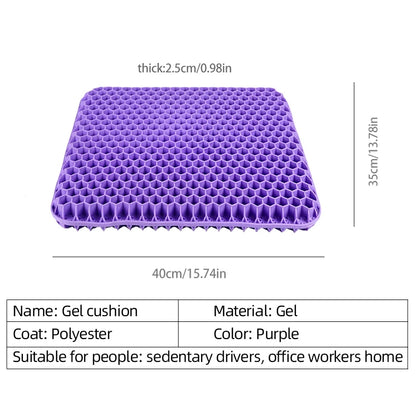 Breathable Honeycomb Gel Seat Cushion – Summer Comfort for Back & Tailbone Pain, Office, Wheelchair & Car Chair