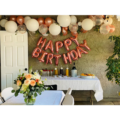 16-Inch Happy Birthday Foil Balloons Set – Pink & Blue Letter Balloons for Birthday Party Decoration