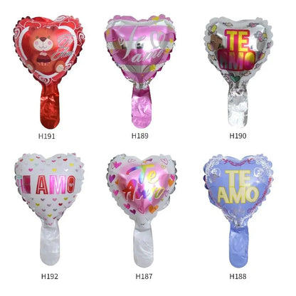 50PCS Spanish “Te Amo” Heart Foil Balloons Set – 6in Love Theme & 18in Heart Balloons for Wedding, Valentine’s Day Party Decorations