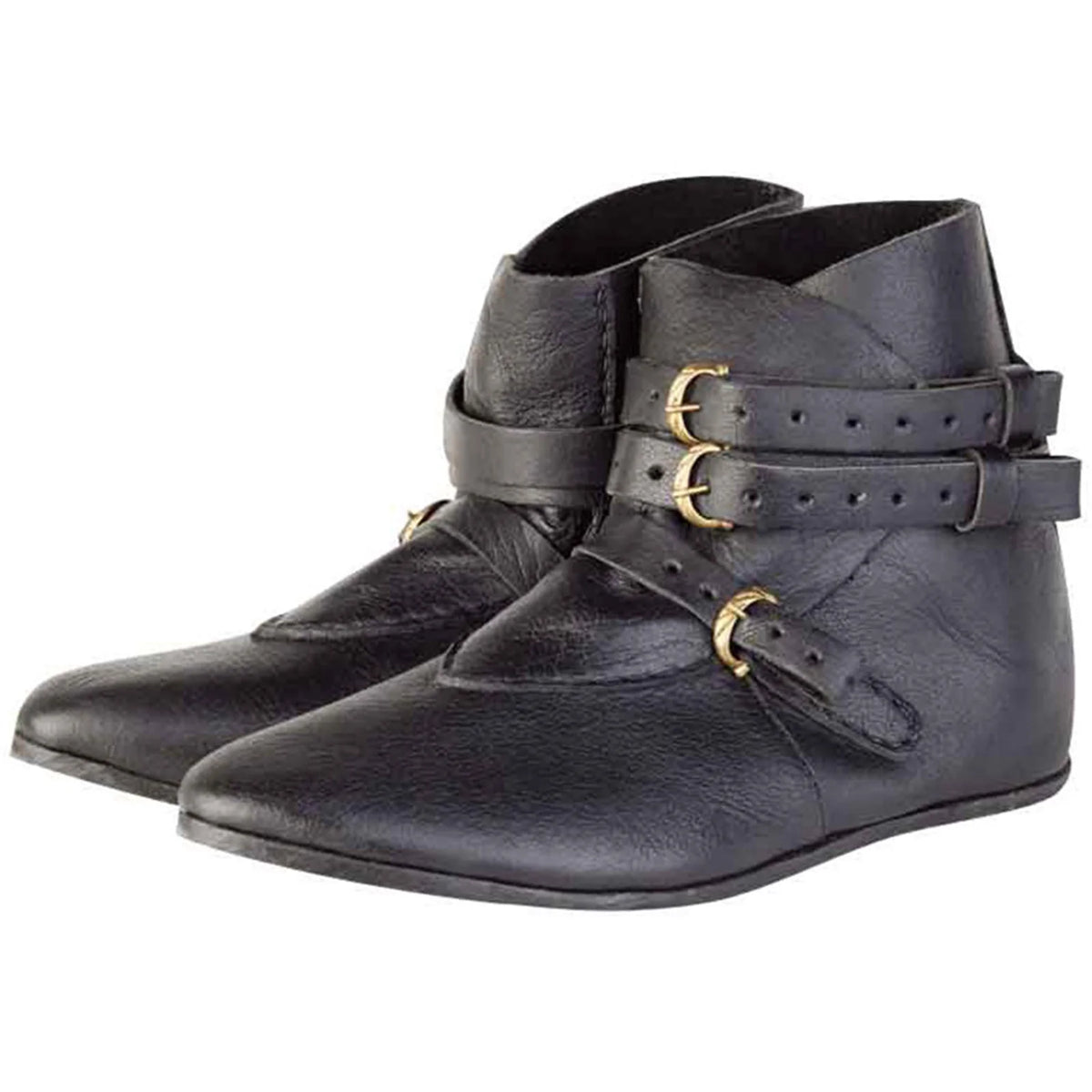 Retro Viking Pirate Leather Boots - Medieval Pointed Knight Cosplay Shoes for Men
