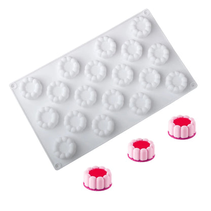 6 or 12 Cell Wavy Lace Cylindrical Silicone Cake Mold — Mousse & Dessert Baking Tool for Party Pastry