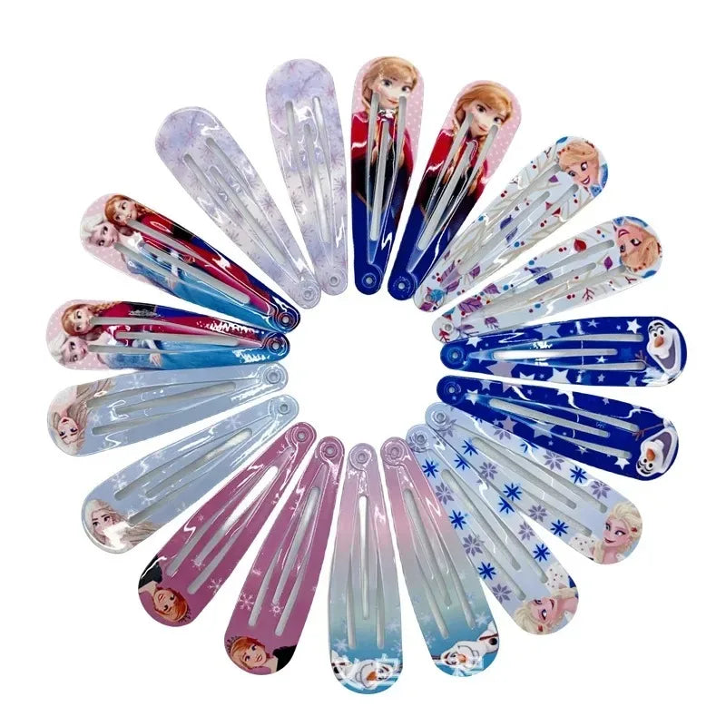 Random 5/10pcs Frozen Elsa Hair Clips, Cute Disney Hair Accessories, Digital Printed, Minimalist Birthday Gifts for Children