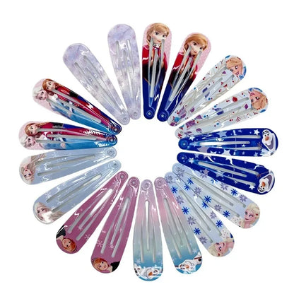 Random 5/10pcs Frozen Elsa Hair Clips, Cute Disney Hair Accessories, Digital Printed, Minimalist Birthday Gifts for Children