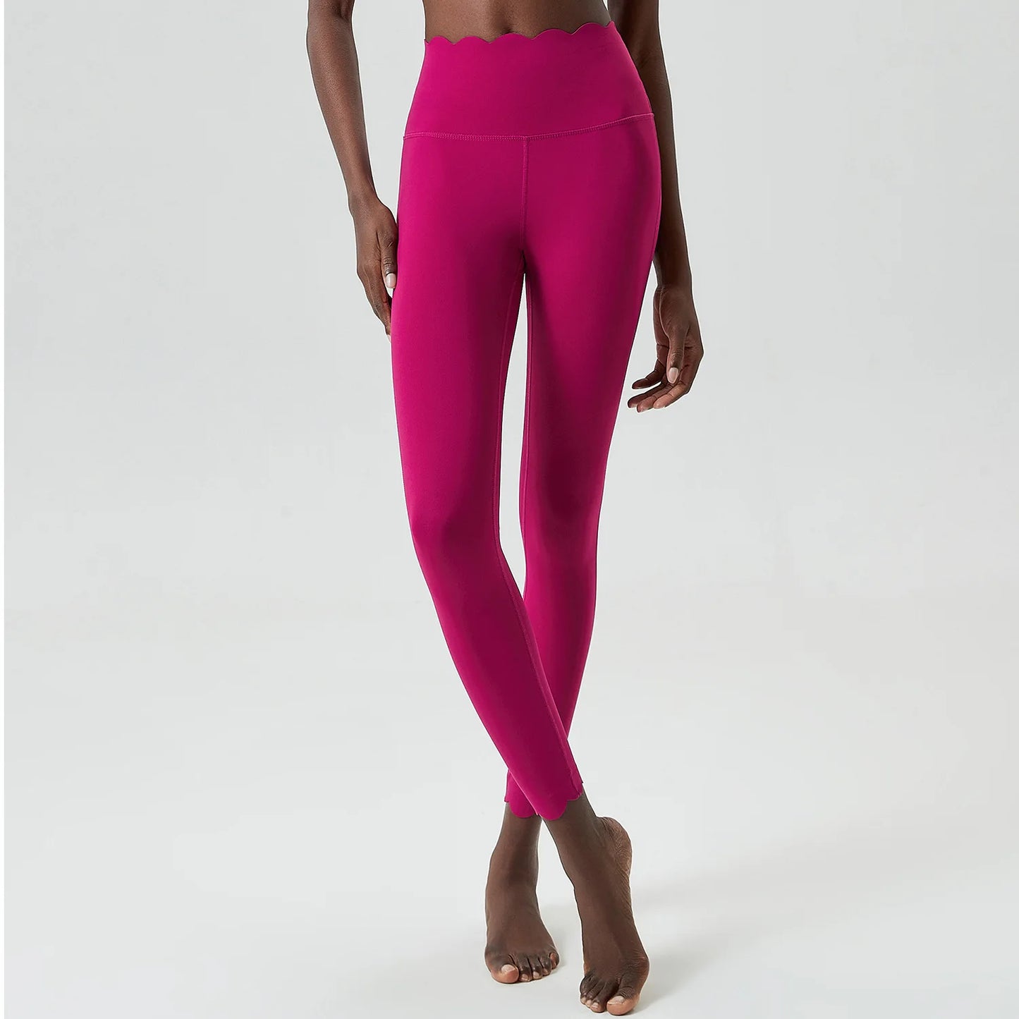 Women’s High Waist Sports Leggings – Solid Color Soft Yoga Pants & Breathable Gym Tights