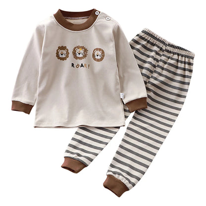 Cute Cartoon Unicorn Kids Pajama Set – Soft, Warm & Durable Unisex Sleepwear for Autumn Everyday Wear