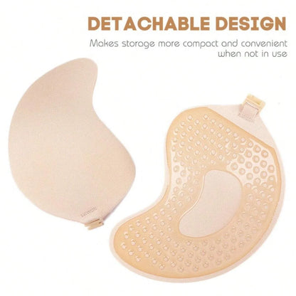 FINETOO Invisible Silicone Nipple Covers - Hypoallergenic Two-Tone Mango Cup Adhesive Bra Patches for Women, 1–15 Pieces