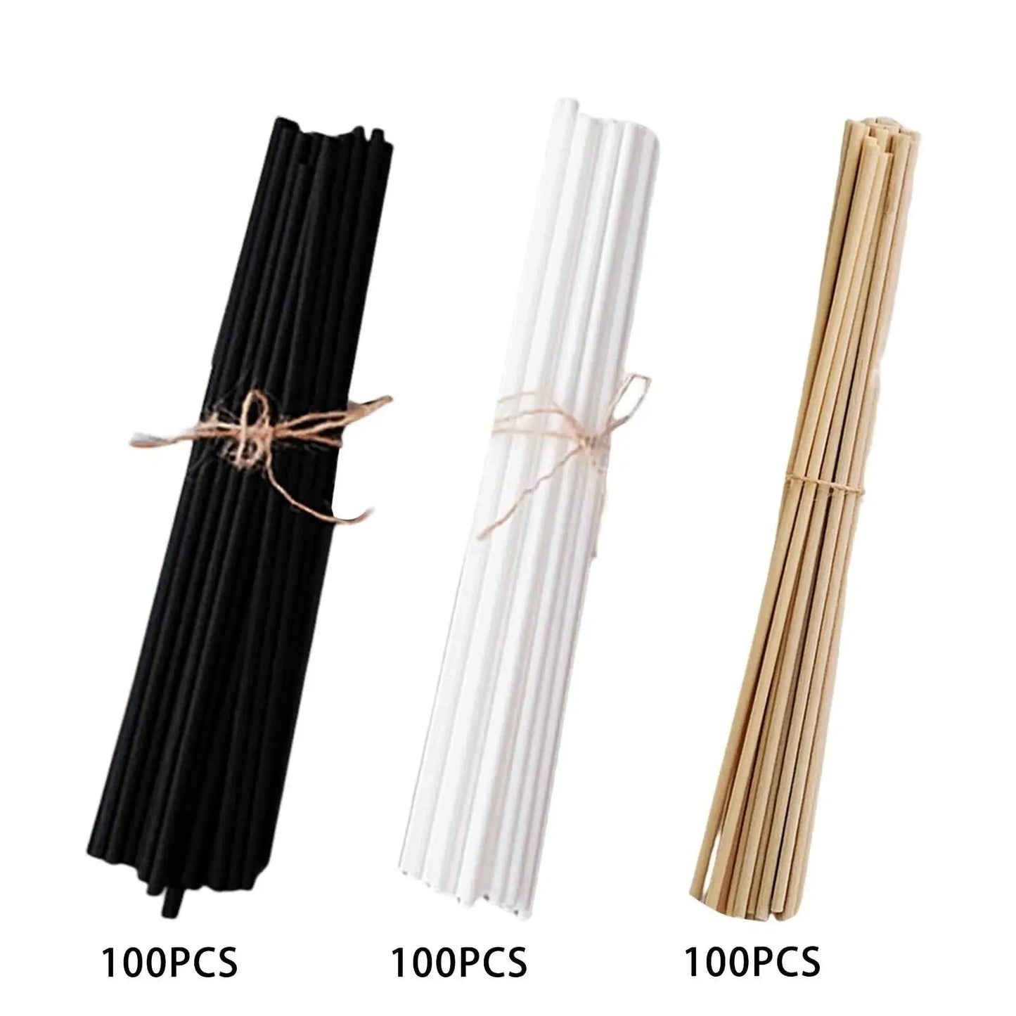 100PCS Reed Diffuser Sticks Set — 3mm x 8inch Fiber Sticks for Fragrance in Bedroom, Office, Bathroom & Home