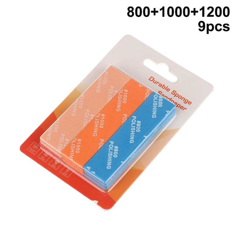 9PCS Model Building Sanding Stick Set MS-E400–1200 – Semi-Rigid Polishing Tools for Plastic Hobby Models