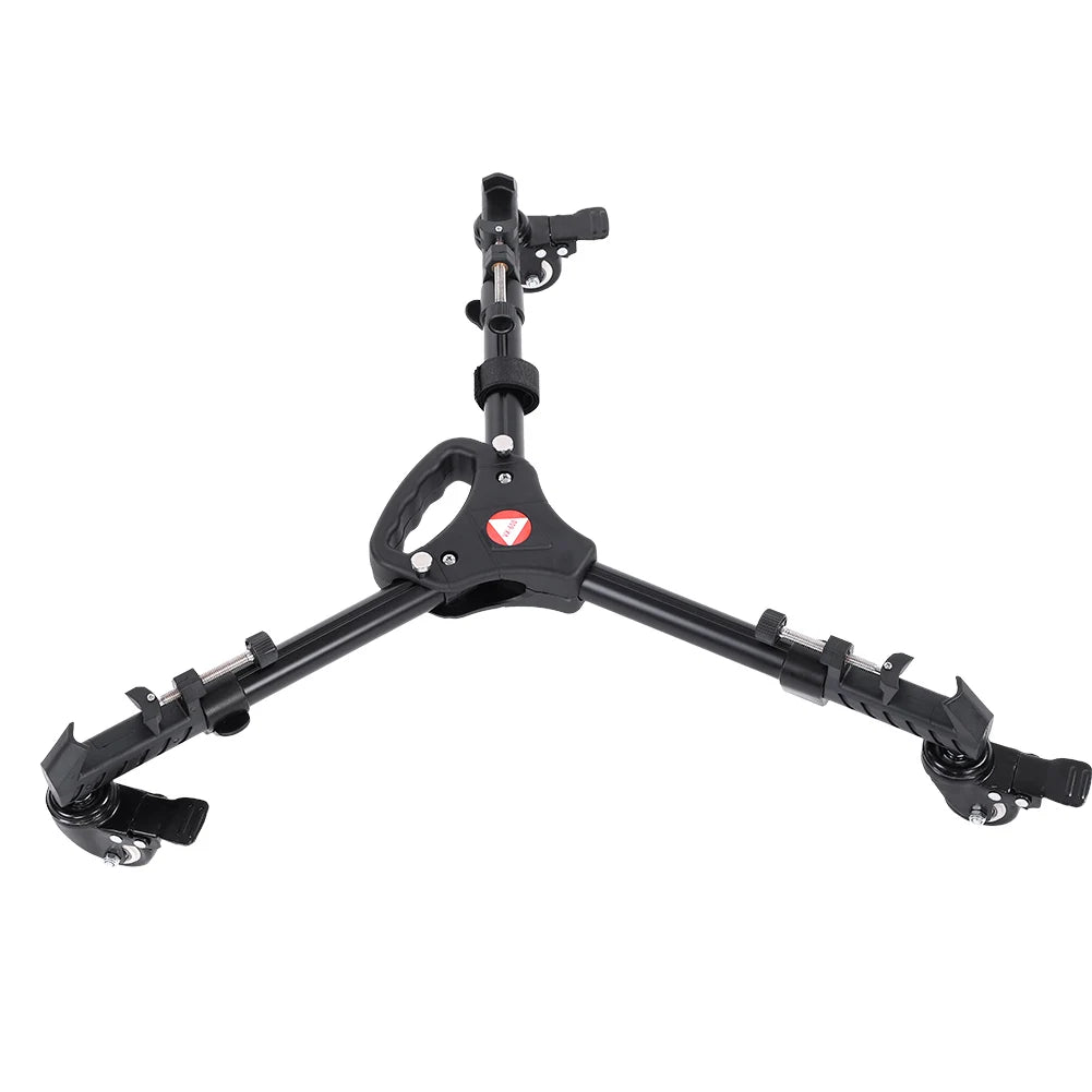 VX-600 Foldable Camera Tripod Dolly – 3 Wheels Stand with Pulley Base, Universal Tripod for Easy Camera Movement