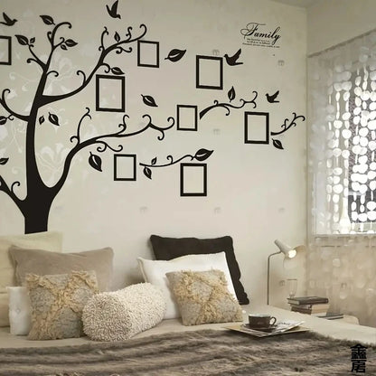 Large Family Tree Wall Sticker – Photo Frame Wall Decal for Home, Room & Scene Decor