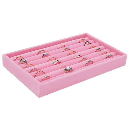 Jewelry Storage Box Organizer – Multi-Compartment Necklace, Ring, Earrings & Brooch Display Drawer Tray