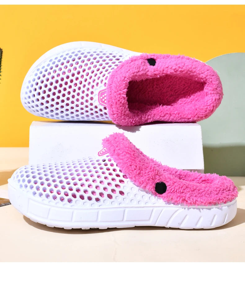 Couple Cotton Slippers – Winter Warm Plush Velvet Thickened Clogs for Men & Women