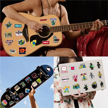 50/100pcs Roblox Cartoon Stickers – Waterproof Game Stickers for Water Cups, Luggage, Notebooks, Scooters, Student Gifts