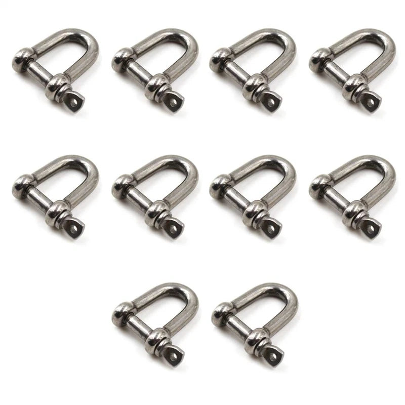 304 Stainless Steel D Shackle - Straight Short Rigging Hook for Boat & Marine Hardware