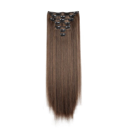 WIGSIN 24-Inch Straight Hair Extensions - 7-Piece Clip-In Synthetic Hair Set for Women