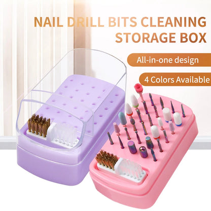 Nail Drill Bit Organizer Box - 30-Slot Acrylic Dustproof Storage Case for Nail Art Supplies