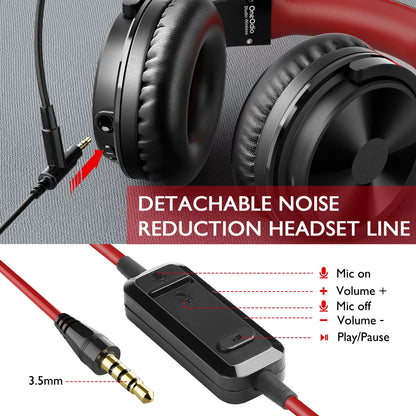 OneOdio 2-in-1 Wireless & Wired Headset – 110H Bluetooth 5.2 Gaming Headphones with Mic for PC, PS4, Skype, Type-C