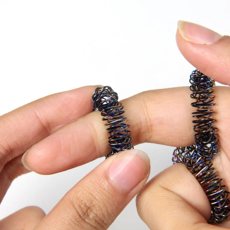 10pcs Hot Sale Sujok Finger Massage Rings – Gold Acupuncture Health Care Body Massager