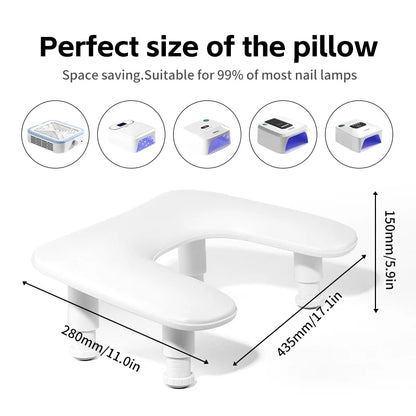 U-Shaped Nail Arm Rest Stand - Adjustable Manicure Pillow with Microfiber PU Leather Cushion for Hand Rest