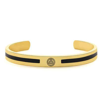Men's Enamel Bangle - Viking Logo Cuff Bracelet, Stainless Steel Minimalist Bangle for Gentlemen