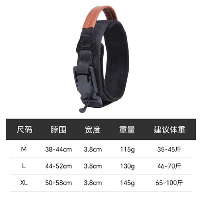Tactical Dog Collar - Adjustable Anti-Pull Pet Collar with Handle for Medium and Large Dogs