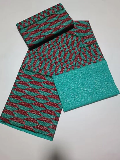Real Ankara Wax Lace Fabric - 100% Cotton Nigerian Gold Print, 6 Yards Ghana Style Party Dress Material