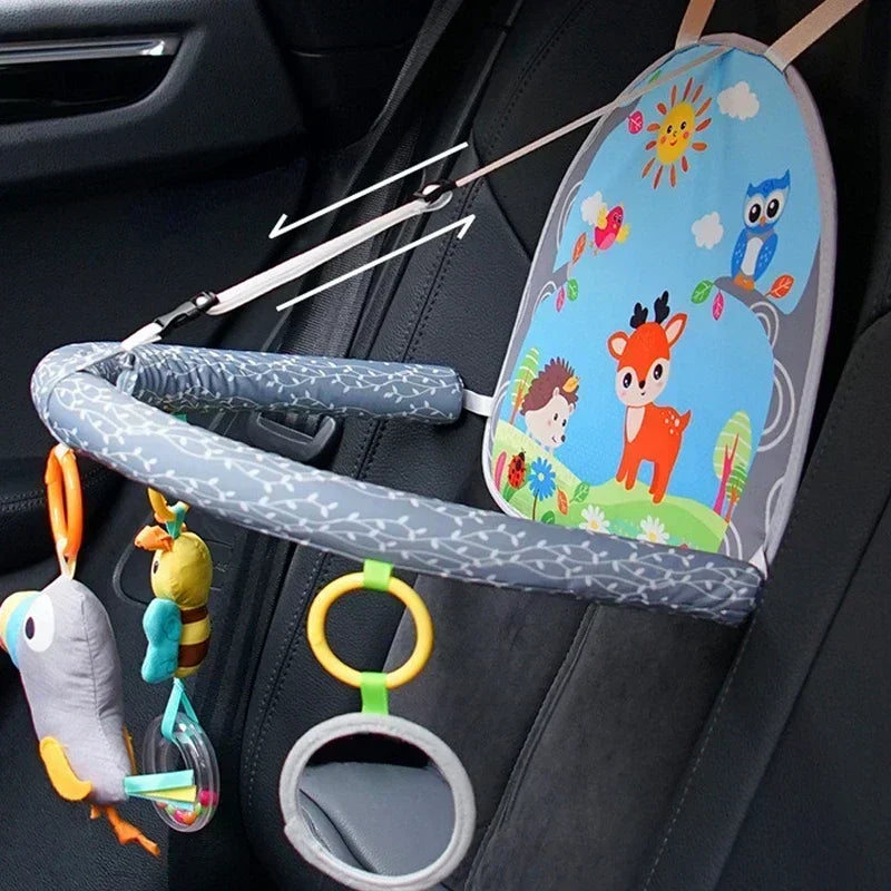 Baby Car Seat and Stroller Hanging Toy - Interactive Sensory Rattles, Kick-and-Play Activity Pendant for Cribs and Infant Development