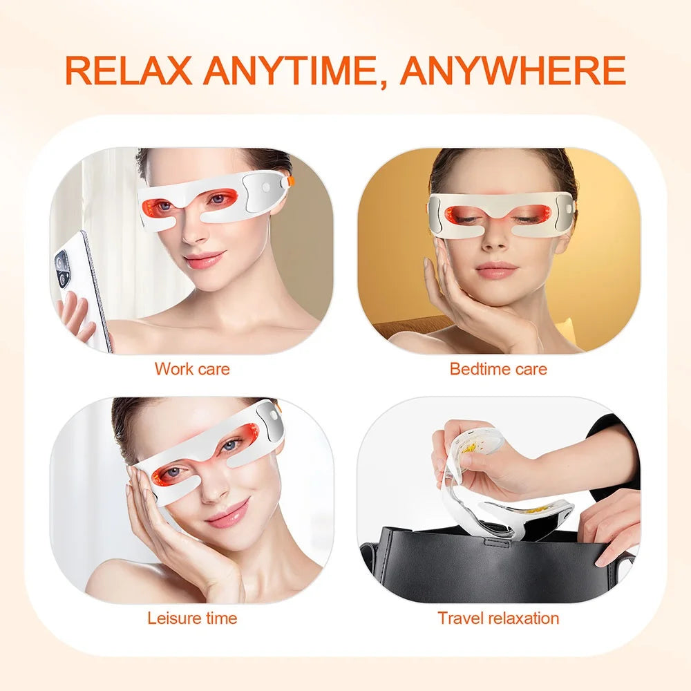 Eye Massager with Hot Compress – Vibration Therapy for Eye Fatigue Relief & Relaxation