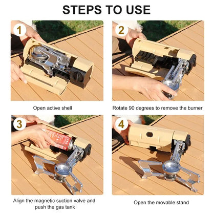 2670W Camping Gas Stove – Portable Folding Cassette Burner for Outdoor Picnics and Travel Cooking