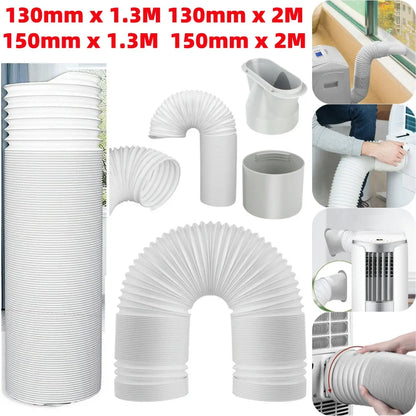 130/150mm Telescopic AC Exhaust Hose – Flexible Duct Extension Pipe for Mobile Air Conditioner Ventilation
