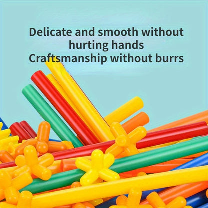 Straw Builder Construction Toy Set - Interlocking Plastic Tube Building Blocks for Kids Engineering & Creative Play