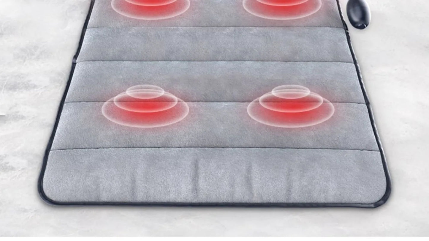 Electric Full Body Massage Mattress with Heating, Kneading & Vibration – Neck and Back Relaxation Pillow with Hand Control and Lumbar Airbag