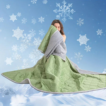 Dual-Sided Large Cooling Blanket for Summer – Lightweight Quilted Polyester Throw for Hot Sleepers, Soft & Machine Washable Bedding