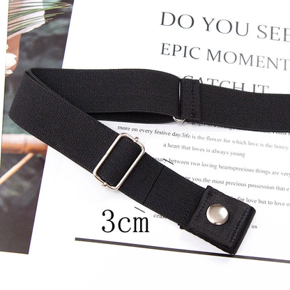 Elastic Buckle-Free Canvas Belt for Women – Stretch Waist Belt for Jeans & Pants, Invisible Lazy Belt
