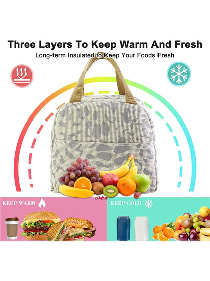 Ink Pattern Insulated Lunch Bag – Bento Box Picnic & Travel Cooler Tote