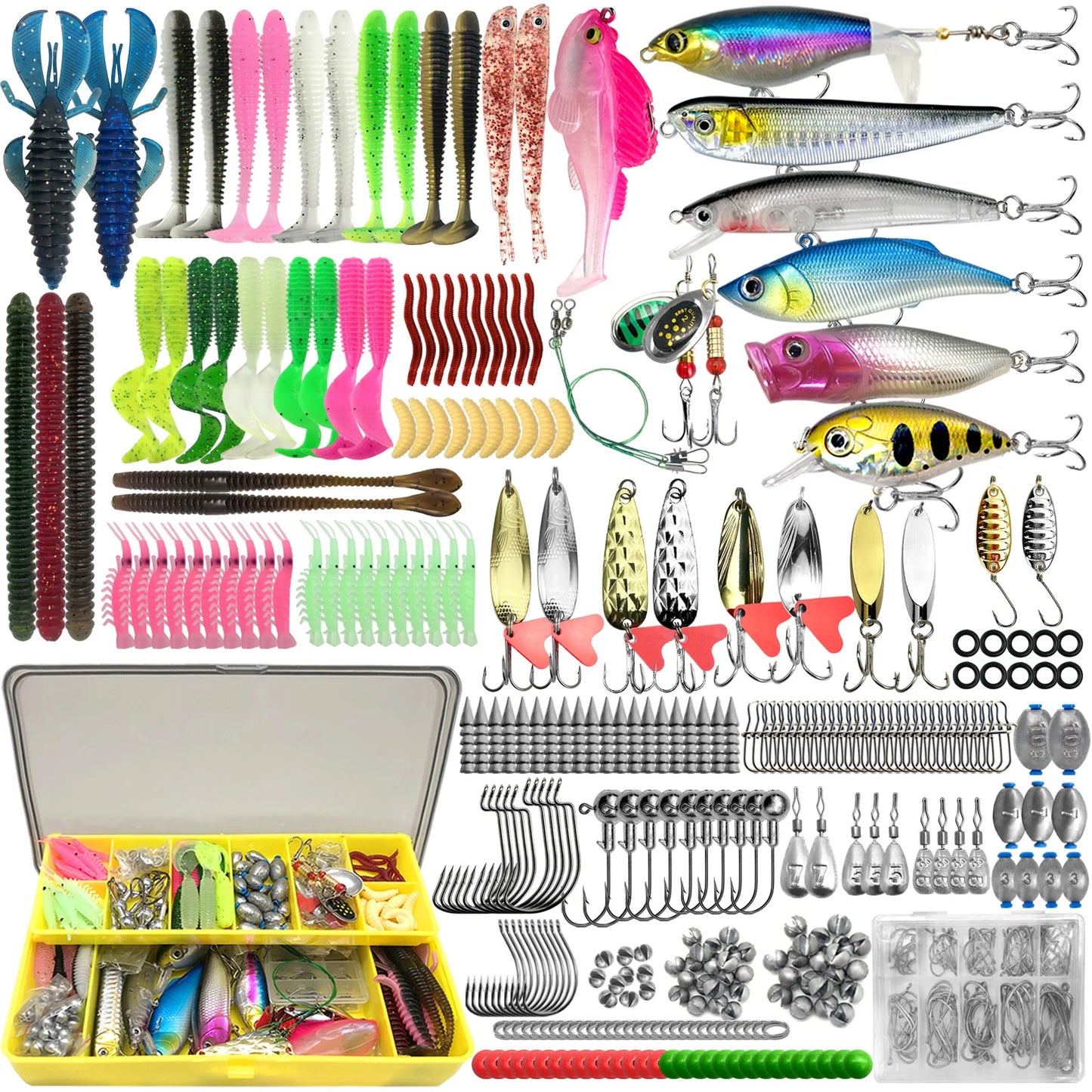 83/133/193/239/409PCS Fishing Lure Kit – Multi-Layer Tackle Box Set for Trout, Pike & Bass Fishing Pro Gear Accessories