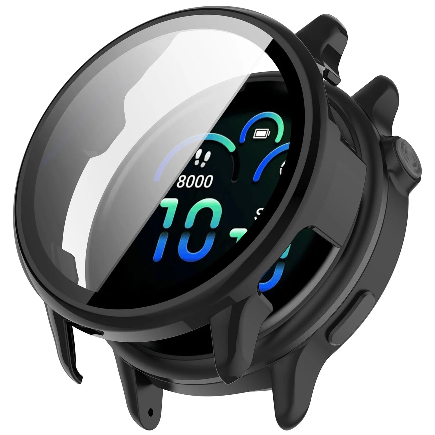 Tempered Glass Screen Protector + Case for Garmin Vivoactive 6 – All-Around Hard Bumper Cover