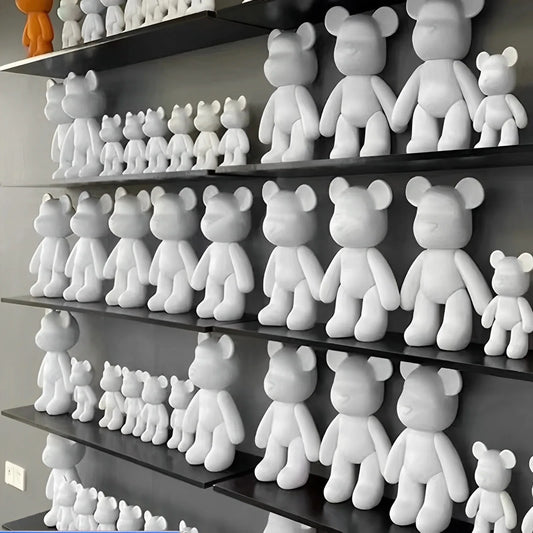 DIY Fluid Bear Sculpture – Handmade Bearbrick Doll Ornament, Graffiti Art Toy & Home Decoration Gift for Parents and Kids
