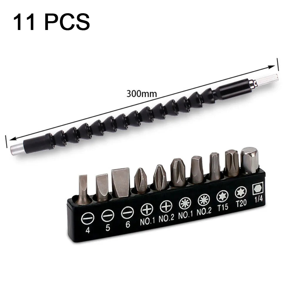 Flexible Drill Extension Kit – 105° Right Angle Drill Adapter with Universal Sleeve, Multi-Size Drill Extender Tool for Tight Spaces