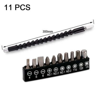Flexible Drill Extension Kit – 105° Right Angle Drill Adapter with Universal Sleeve, Multi-Size Drill Extender Tool for Tight Spaces