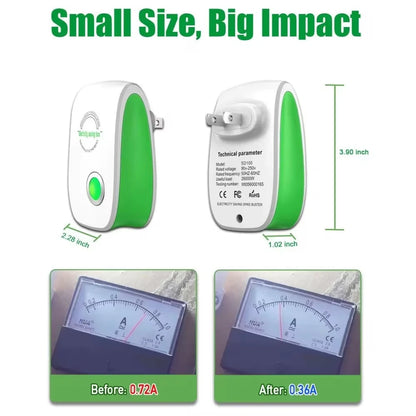 Smart Electricity Saving Box – US/EU Adapter, Intelligent Power Factor Saver for Home & Office Energy Cost Reduction
