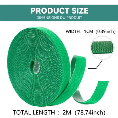 Garden Plant Support Tape - Reusable Nylon Hook-and-Loop Ties for Climbing Plants & Flowers