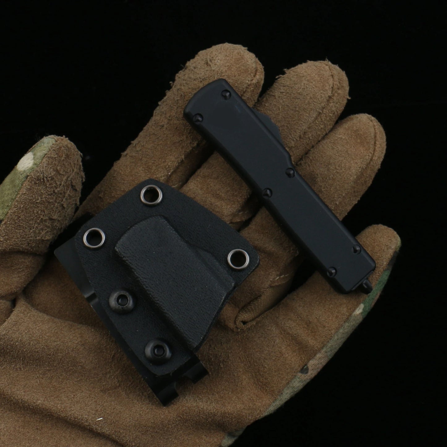MICRO EDC TECH Mini MT-70 Knife – D2 Steel Stonewashed Blade with Aviation Aluminum Handle, Portable EDC Tool