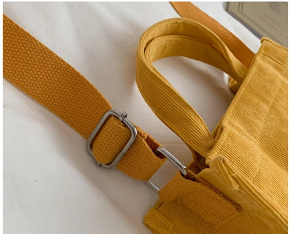 Rilibegan Shoulder Bag for Women - New Style Simple Corduroy, Large Capacity, Small Square Handbag, Trendy and Portable