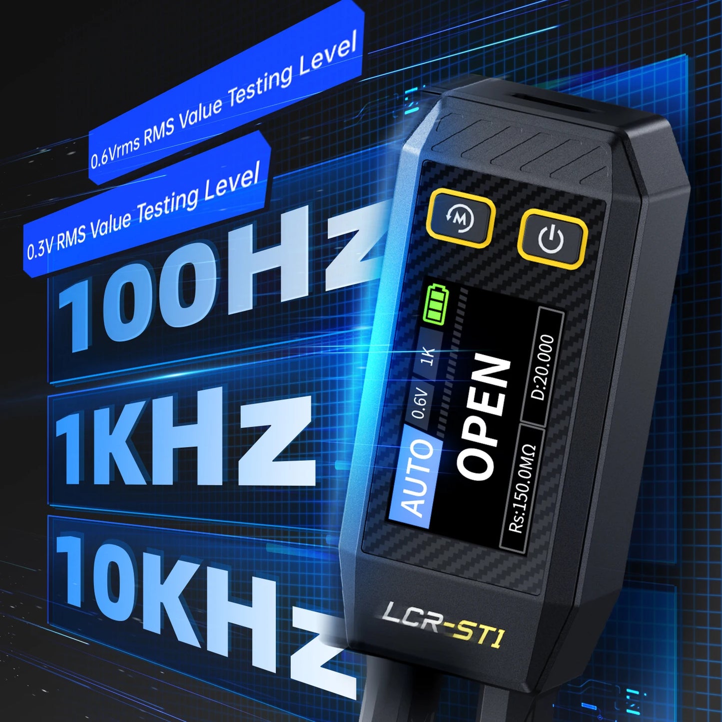 FNIRSI LCR-ST1 Mini Smart Tweezer | LCR SMD ESR Tester for Resistance, Capacitance, Inductance, Continuity & Diode Testing