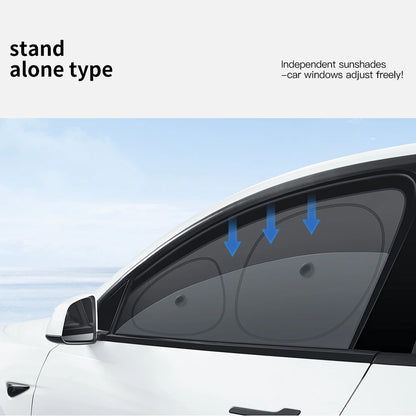 Tesla Model 3/Y Highland Juniper 2026 Side Window Sunshade with Suction Cups – Car Sun Protection Cloth Cover Accessory
