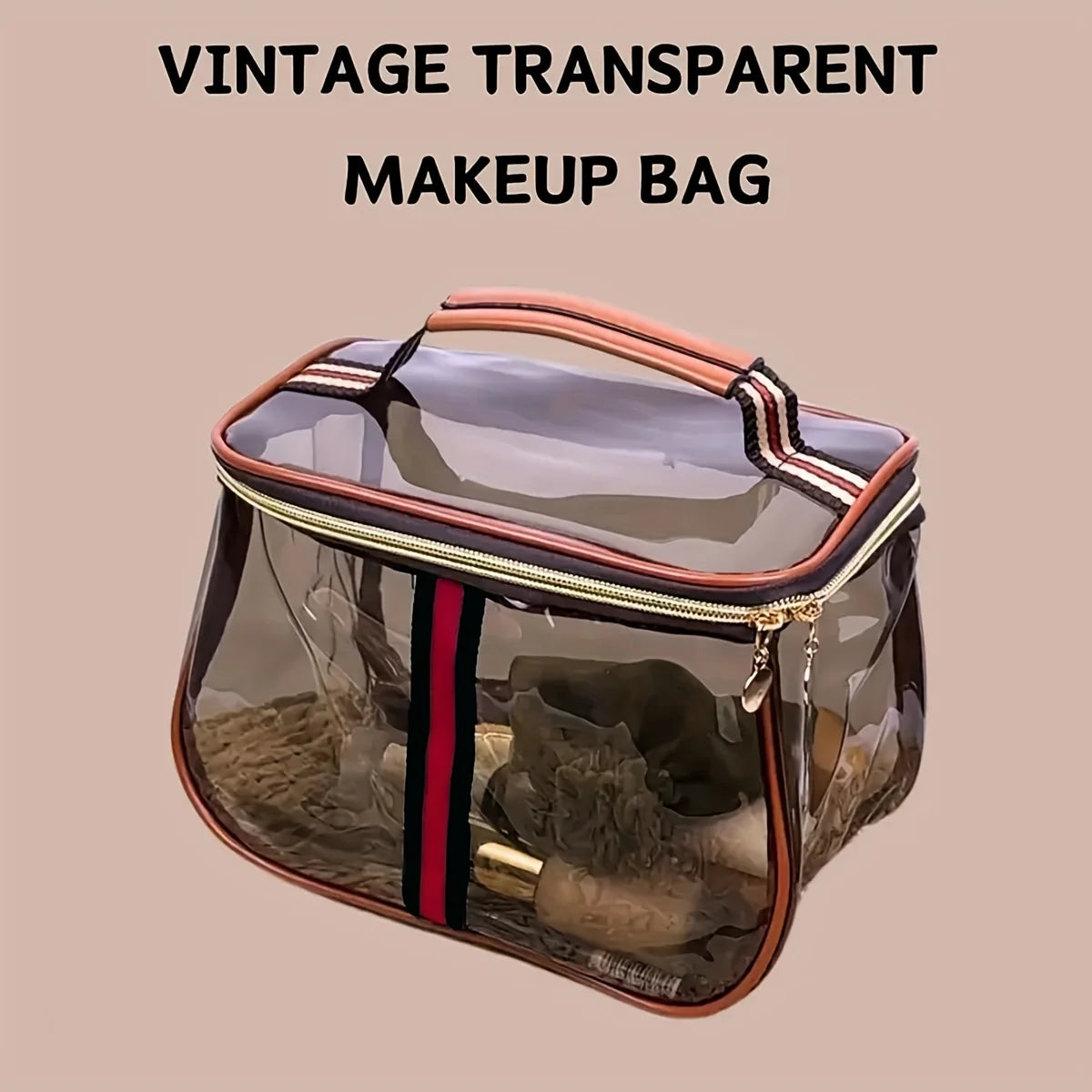 Transparent Makeup Bag - Waterproof Large Capacity Travel & Gym Toiletry Organizer