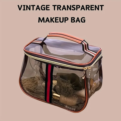 Transparent Makeup Bag - Waterproof Large Capacity Travel & Gym Toiletry Organizer