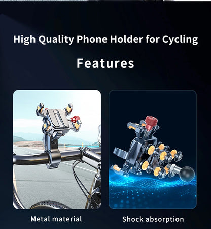New Universal Motorcycle Phone Holder – High-Quality Alloy Shockproof Navigation Mount