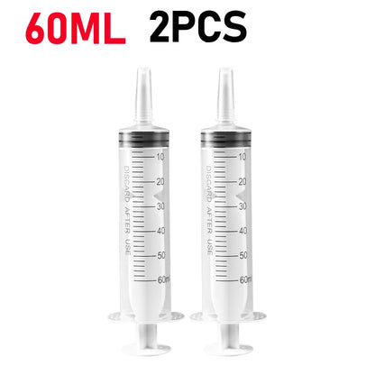 Plastic Measuring Syringe - 20ml, 60ml, and 100ml Needle-Free Liquid, Nutrient, Oil, and Pet Feeding Tool